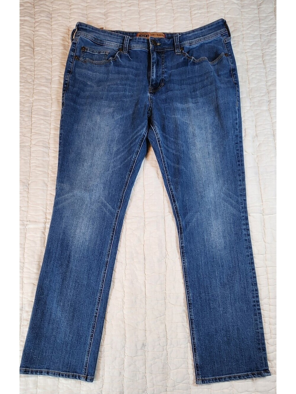 NWOT Seven7 Premium Denim Men's Slim Straight Jeans 36x32 Blue Medium Wash
